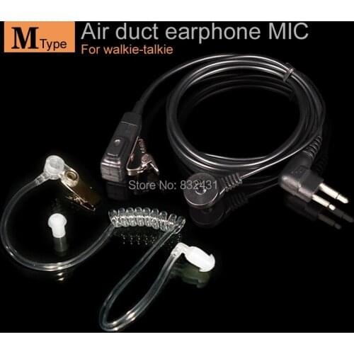 Air Tube Headset Earpiece MIC for Motorola GP88 GP88S GP200 CP88 GP2000 GP3688 HYT TC-510 Walkie Talkie M Type 2 Pin Earphone