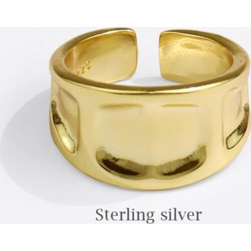 Sole Memory Geometric Shiny Cool 925 Sterling Silver Female Resizable Opening Rings SRI892