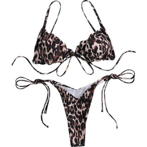 Bikini Split No Underwire Ladies Women Camouflage Printing Swimwear for Sea