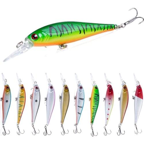 10.5CM-9.5G Minnow Fishing Lure Wobbler Artificial Bait Diving 0.5-1.5m Bass Pike Carp Hard Bait Treble Hook