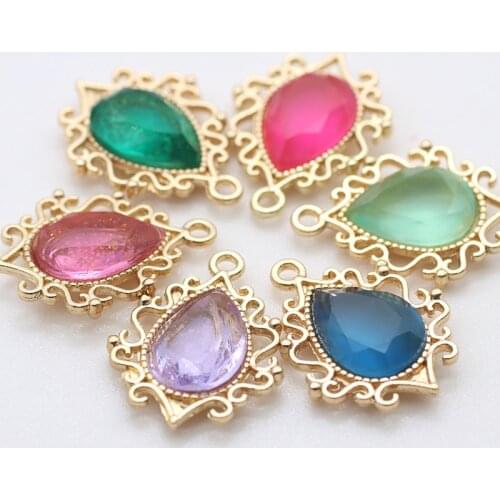 10 pcs Sew on Rhinestones With Small Ring Hooks Gold Flower Base Claw For DIY Jewelry Dress Hats decoration