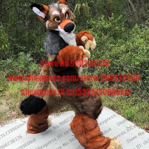 3-D Eyes Fursuit Fullsuit brown WQ006 Huksy Dog Costumes Full Furry Suit Furries Anime Legs Teen Costumes Child adult