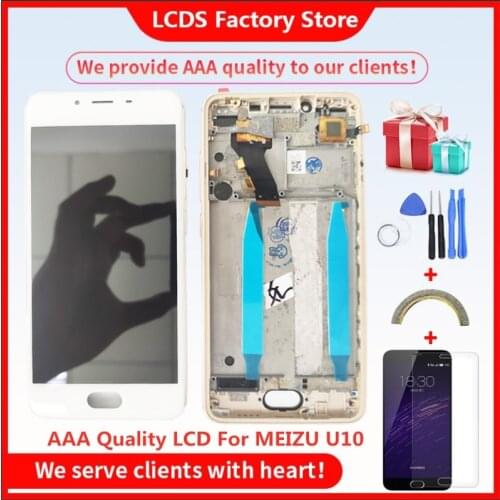 5" AAA Quality LCD For MEIZU U10 Lcd With Frame Display Screen+Digitizer Touch Screen For MEIZU U10 LCD Display Screen