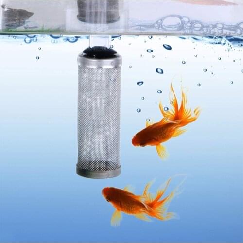 Fish Tank Aquarium Filter Suction Inlet Filter Cover Stainless Steel Filter Inlet Case/Mesh/Shrimp Nets Set Protect Aquarium
