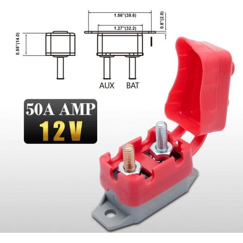 Hot Sale Auto Reset Circuit Breaker 50 AMP 12V Fuse Dual Battery Car Caravan Boat H/DUTY