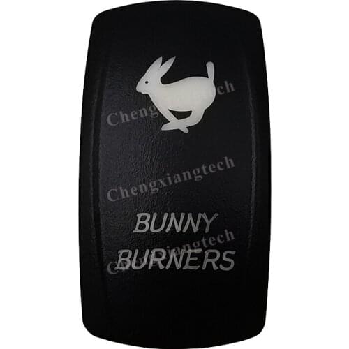 Car Boat Truck Backlit Swtich Cap- Laser Engraving - BUNNY BURNERS -for Led Carling Arb Narva 4x4 RV Rocker Switch, Cover Only