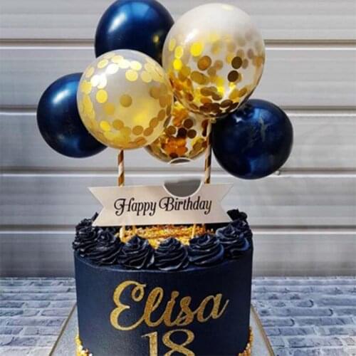 Glitter Baby Shower Balloon 5 inch Wedding decor Cupcake Topper 10pcs/set Cake Topper Confetti Cake Decor Mini Balloon Birthday