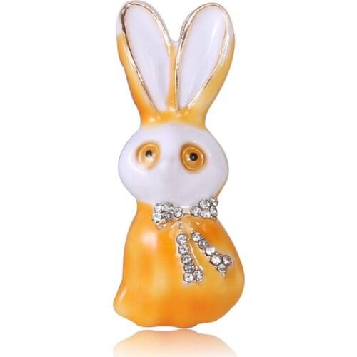 Cross-border sales fashion han edition alloy oil drops of rabbit brooch joker costume exposed brooch pin spot