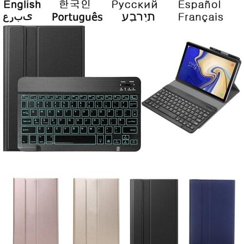 Keyboard Case for Samsung Galaxy Tab A7 T500 10.4 2020 S6 Lite A6 Protective Cover with Detachable Wireless 7-Color Backlight