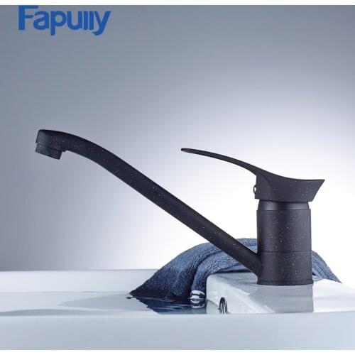 Fapully Kitchen Faucet Mixer Water-Saving Polished White Basin Mixer Brass Tap Vessel Vanity Sink Water Faucet 258-33HGYB