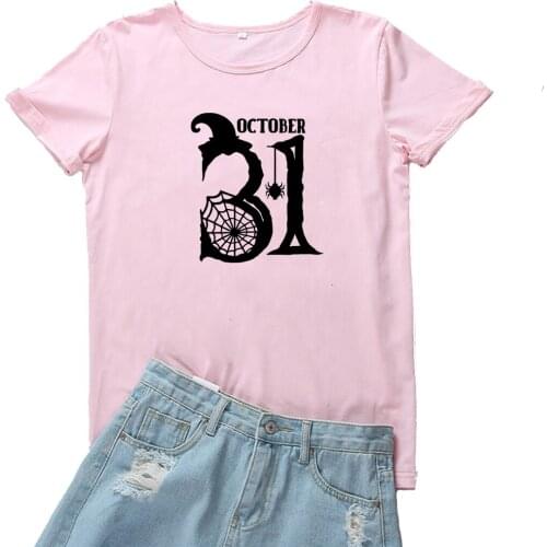 October 31 Graphic Tees Women Fashion Simple Pattern Women Tshirt Vintage T Shirt Womens Loose Cotton Mujer Camisetas Halloween
