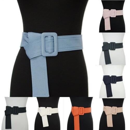 Canvas Wide Belt Casual Solid Color Women Waistband Super Long Belt Down Jacket Coat Decorative Waist Corset Belt Soft Waistband