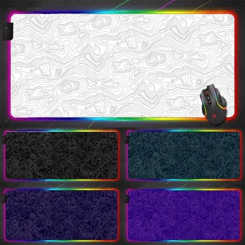 Black White Line Texture RGB Gaming Computer Large Mousepad Backlit XXL Mouse Pad LED Gamer Mause Carpet 900x400 Desk Mat for CS