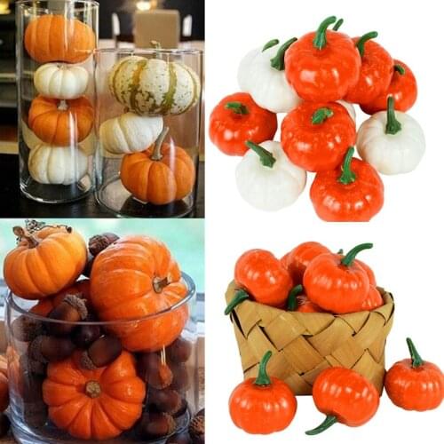 4Pcs Halloween Foam Pumpkins Glitter Golden White Artificial Pumpkins Fake Vegetables For Halloween Party DIY Home Decor Props