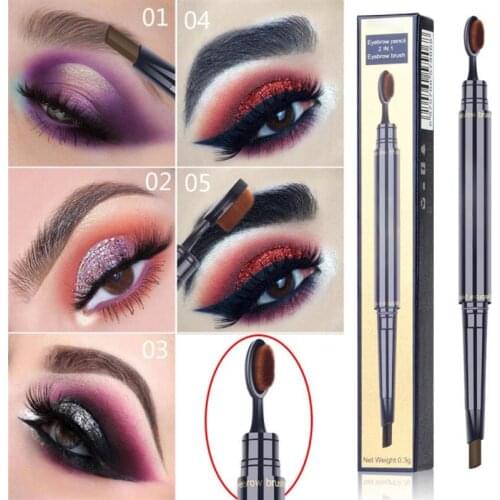 Eyebrow Pencil 2 In 1 Double-Headed Waterproof Long-Lasting Eyebrow Pen Makeup Tool Sobrancelha Focallure Cejas Novo Kosmetyki