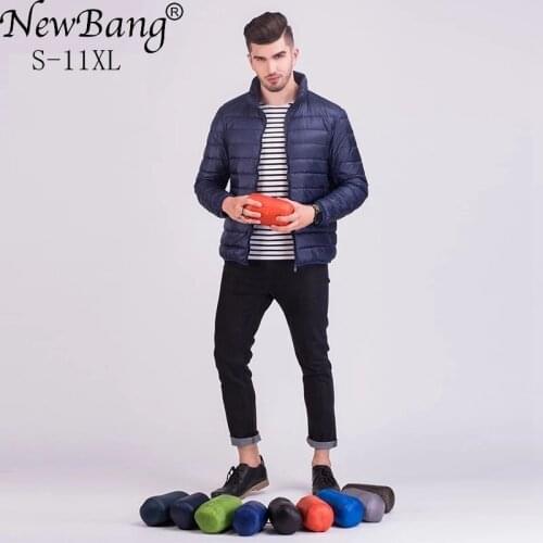 NewBang Brand 6XL 7XL Plus Winter Jacket Men Ultra Light Down Jacket Men Larger Size Windproof Lightweight Portable Warm Coats