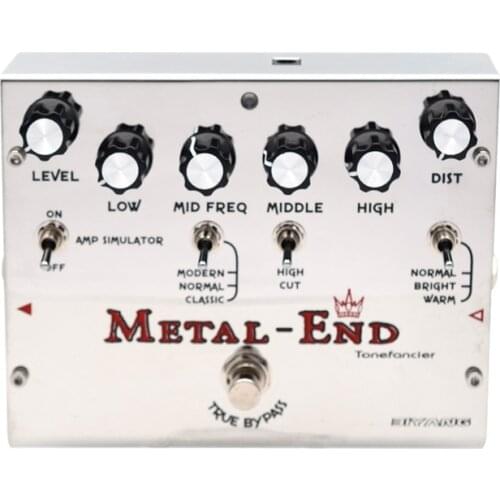 Biyang Tonefancier Metal End King Distortion Electric Guitar Effect Pedal True Bypass Design with Gold Pedal Connector