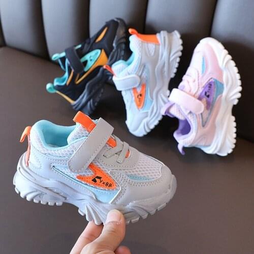 Fashion Girl Boy Sneakers Non-slip Breathable Children Sport Shoes Casual Air-mesh Kids Running Shoes Winter Child Footwear