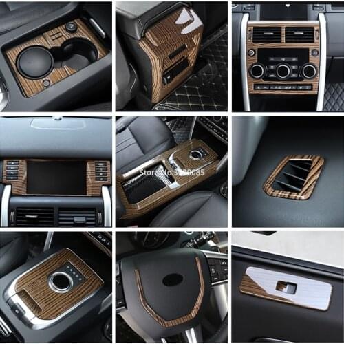 Newest Sands Wood Grain ABS Chrome Car Interior Mouldings Trims Kits Parts For Land Rover Discovery Sport 2015-2019 Accessories