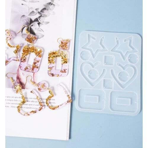 Irregular Dried Flower Ornaments Silicone Mold For heart Earring Pendant sweater chain Decoration Jewelry making finding art
