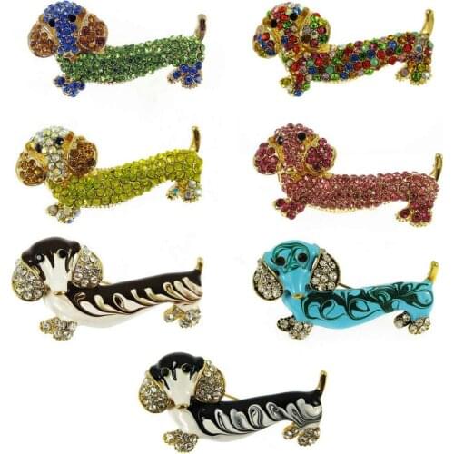 TianBo New Arrival Summer Style Dachshund Brooches for Women and Men Fashion Animal Dog Brooch Enamel Pin Hot Sale 2018