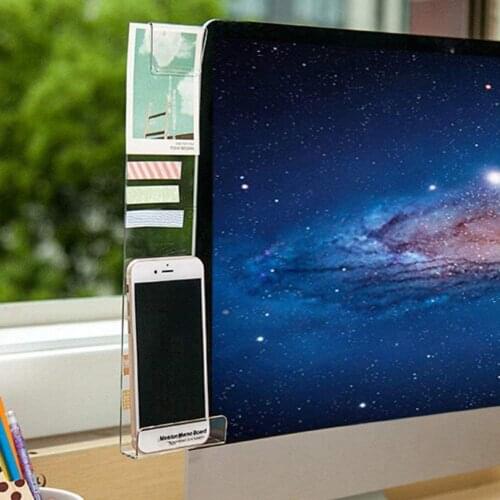 New Creative Acrylic Monitor Message Memo Board Transparent Left Right Notes Boards Name Card Phone Holder Desktop Stationery