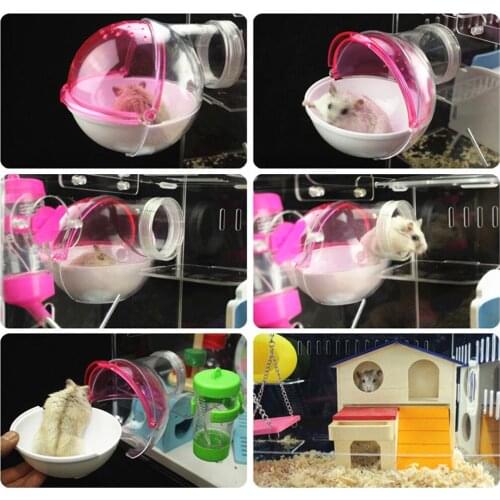 Pet Hamster Bathroom Bath Sand Bath Room Sauna Toilet Bathtub Random Color 14x12x11cm