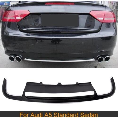 PU Rear Bumper Lip Diffuser for Audi A5 4 door Standard 2008-2011 Non-Sline Car Spoiler Sticker