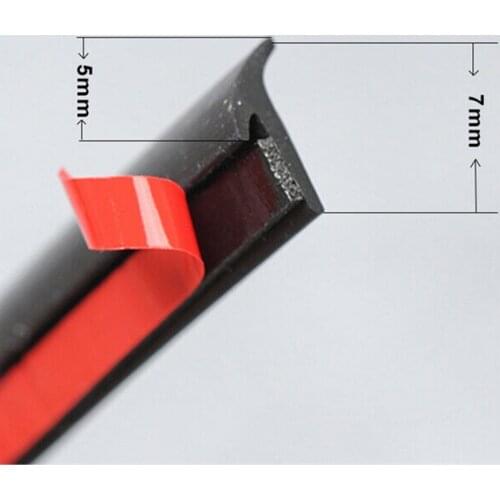 2M T-Type Rubber Sealing Strip Black For Car Edge Trim Bumper Lip Side Skirt Brand New Auto Replacement Parts