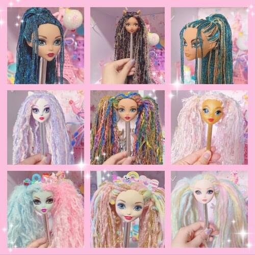 Handmade customized doll 30CM DIY face painted plastic dolls Hair is wool