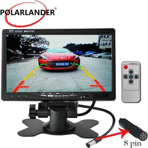 With 2 AV input backup priority High Quality HD 7 Inch Color TFT LCD Car Monitor Free Shipping