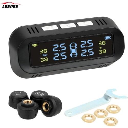 Intelligent Temperature Warning Solar TPMS Digital Display Car Electrics With 4 Sensors Car Tire Pressure Alarm Monitor System