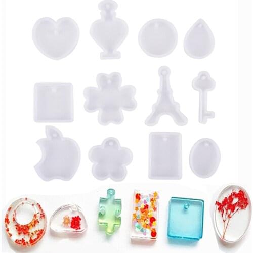 Resin Molds For Jewelry 12Pcs/Set Beads Silicone Resin Molds With Hole Jewelry Making Epoxy Resin Molds For Earrings Pendants