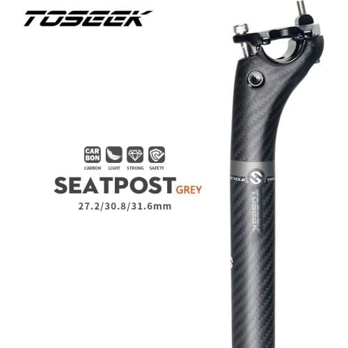 T800 3K Matte Full Carbon Fiber Bicycle TOSEEK Seatpost MTB Road Bike Mountain Seat Post Bicycle Parts 27.2/30.8/31.6 x 350mm