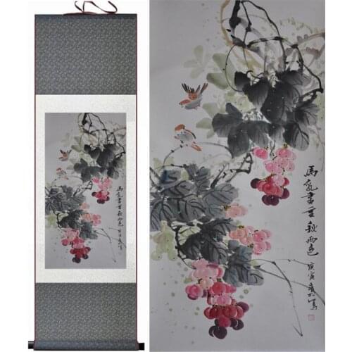 Birds and flower painting Home Office Decoration Chinese scroll painting flower art Chinese paintingPrinted painting