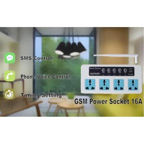 Smart SC4 GSM Switch 4 Power Socket Remote Control By SMS Call for Home Appliance ON OFF Timing Temperature Setting EU UK USPlug