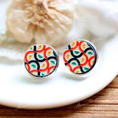 Unique 3D Embossed 16mm Round Coloured Drawing pattern Laser Cut wood Cabochon DIY for Rings, Earring,Brooch,Necklace
