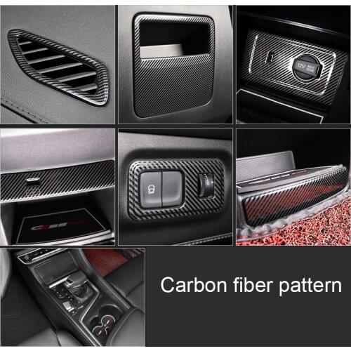 Carbon fiber pattern for changan CS55 PLUS 2021 Interior Center gear box Air outlet stainless steel Decorative cover