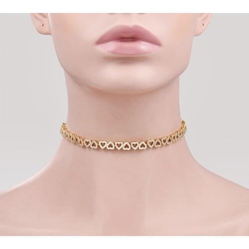 WEIMANJINGDIAN Brand Dainty Cubic Zirconia CZ Crystal Heart Choker Necklace for Women Party Banquet Jewelry Gifts