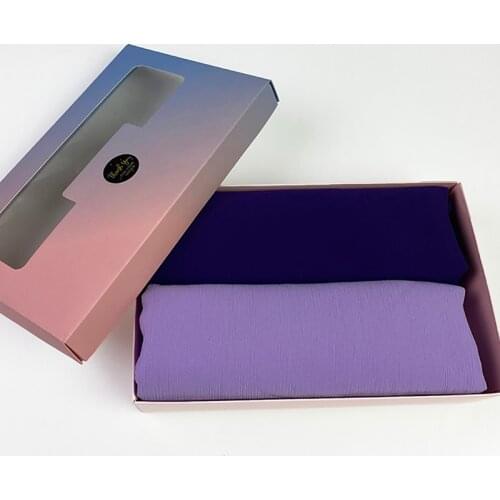 Womens Fashion Pleated Hijab Heavy Chiffon Scarf Wrap Solid Color Shawls Headband Muslim Hijabs Headscarf Customize Gift Box