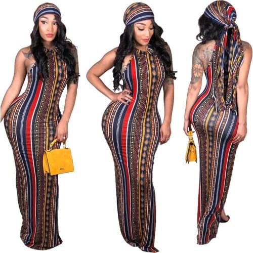 Adogirl Women Dress with Head Scarf