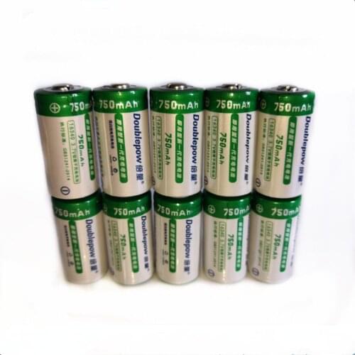10pcs/lot 3.7V 750mAh 16340 rechargeable battery CR123A lithium battery suitable for camera instrument rechargeable battery
