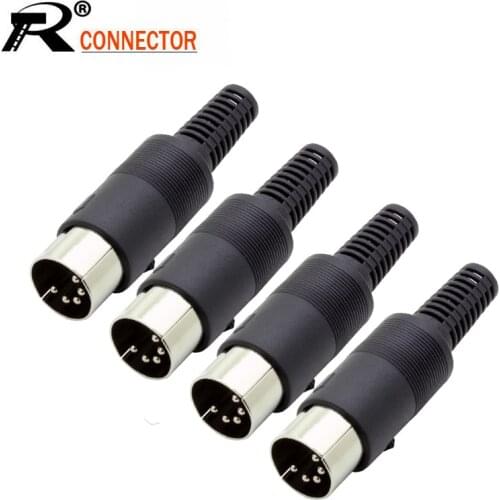10pcs/lot 5 Pin DIN Male Connector 5 Pin DIN Plug Jack with Plastic Handle Keyboard Cable Connector Adapter Wholesales