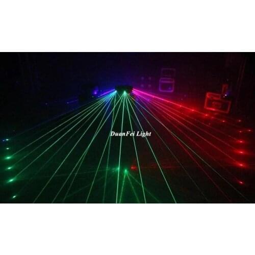2pcs disco dj laser moving head 6 heads disco laser red/blue/green/rgb/floral color laser light