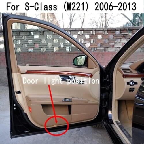 2pcs Logo 2006-2013 W221 S-Class LED Car Door Light Projector Ghost Shadow Light Welcome Light Courtesy Light Atmosphere Light