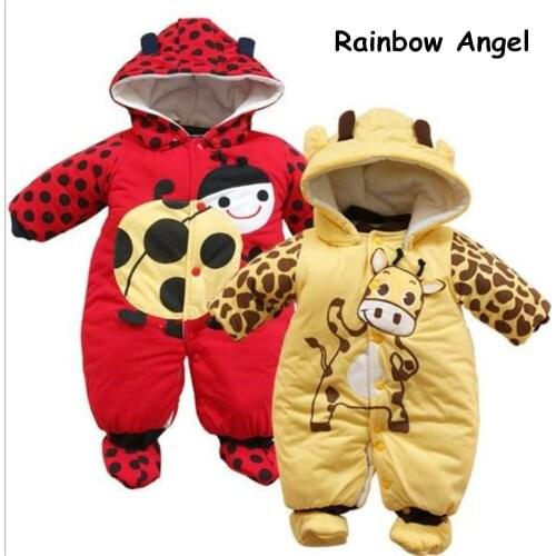 2019 Baby Girl Bodysuits Winter Warm Newborn Boys Jumpsuits Cartoon Animal Jumpsuit Baby Girl Rompers Baby Clothing Pajamas
