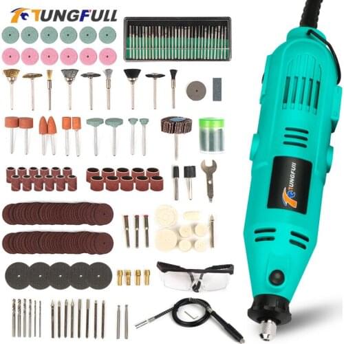 220V Electric Drill Mini Engraver Engraving Pen Rotary Tool Power Tools Woodworking dremel drill With 195pcs Accessories