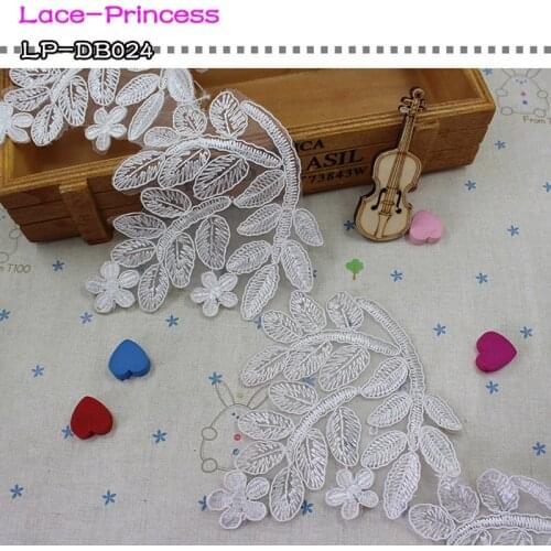 3 yards 12CM white Polyester organze embroidery Lace DIY skirt hem costumes Accessories Sewing Edge Wedding lace trim DB024