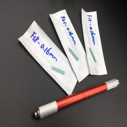 50 Pcs/lot 0.16mm 15/18/21 FLex Green Microblading Needles Permanent Makeup Blades Manual Eyebrow Tattoo Needles Blades