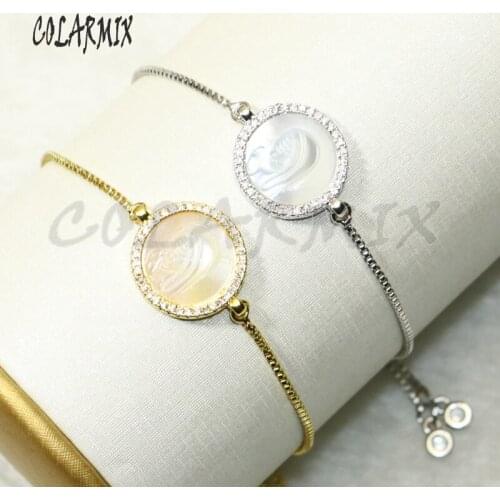 8 Pcs Virgin mary bracelets shell charm bracelets zircon accessories jewlery for women 9606